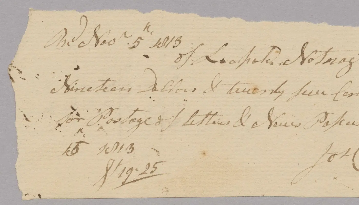 Receipt for postage paid